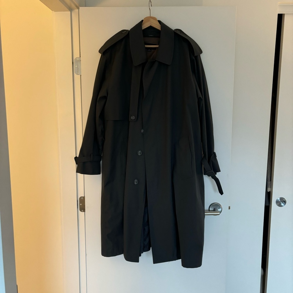 Vintage Navy Grey Trench Coat
